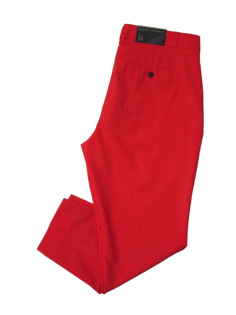 NWT Banana Republic Avery in Ultra Red Lightweight Washable Wool Ankle Pants 14